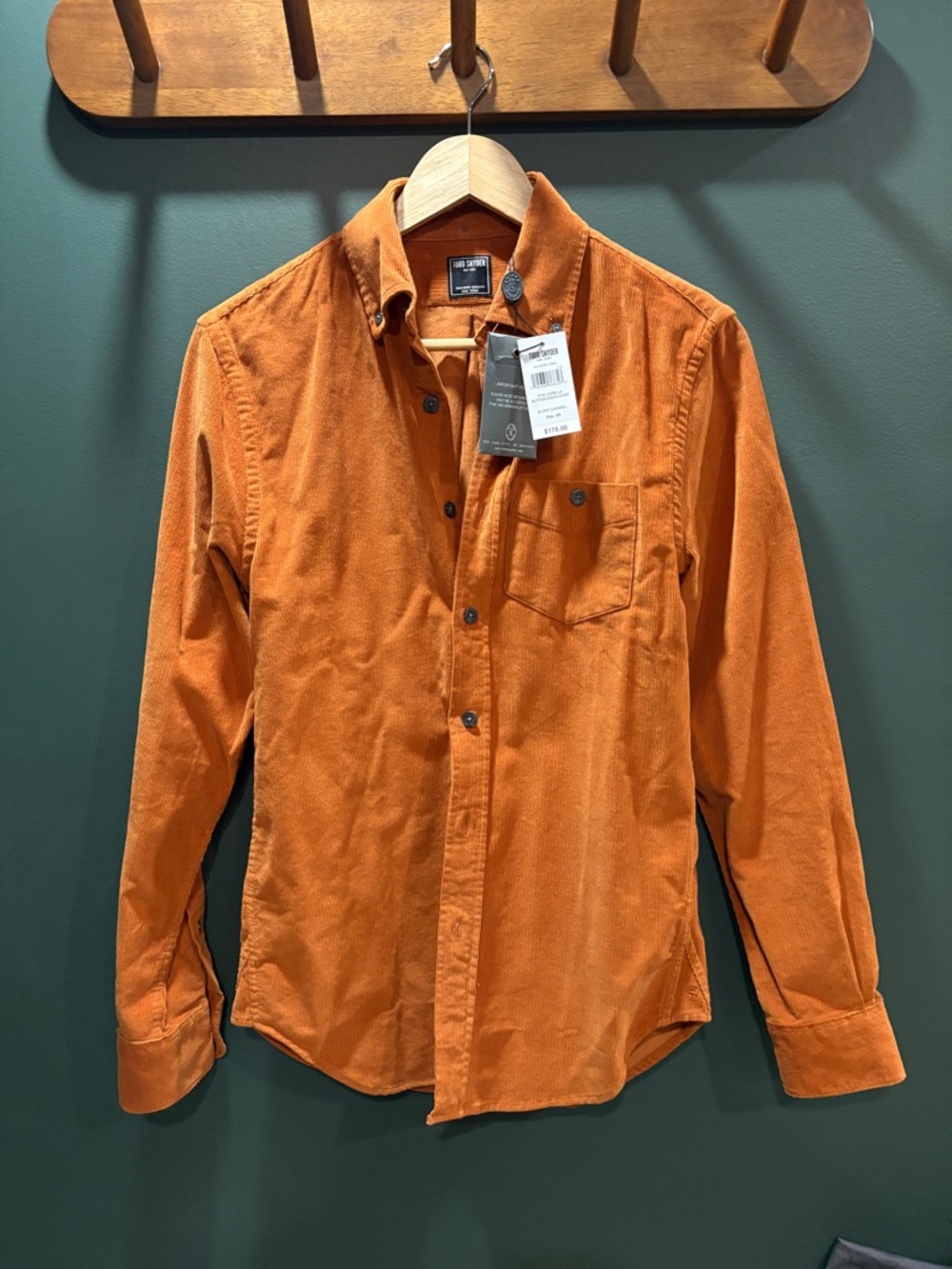 Todd Snyder burnt orange corduroy button down XS